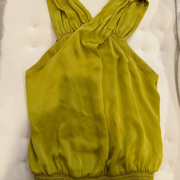 Ramy Brook Carlene Cross Front top in chartreuse - Picture 3 of 4